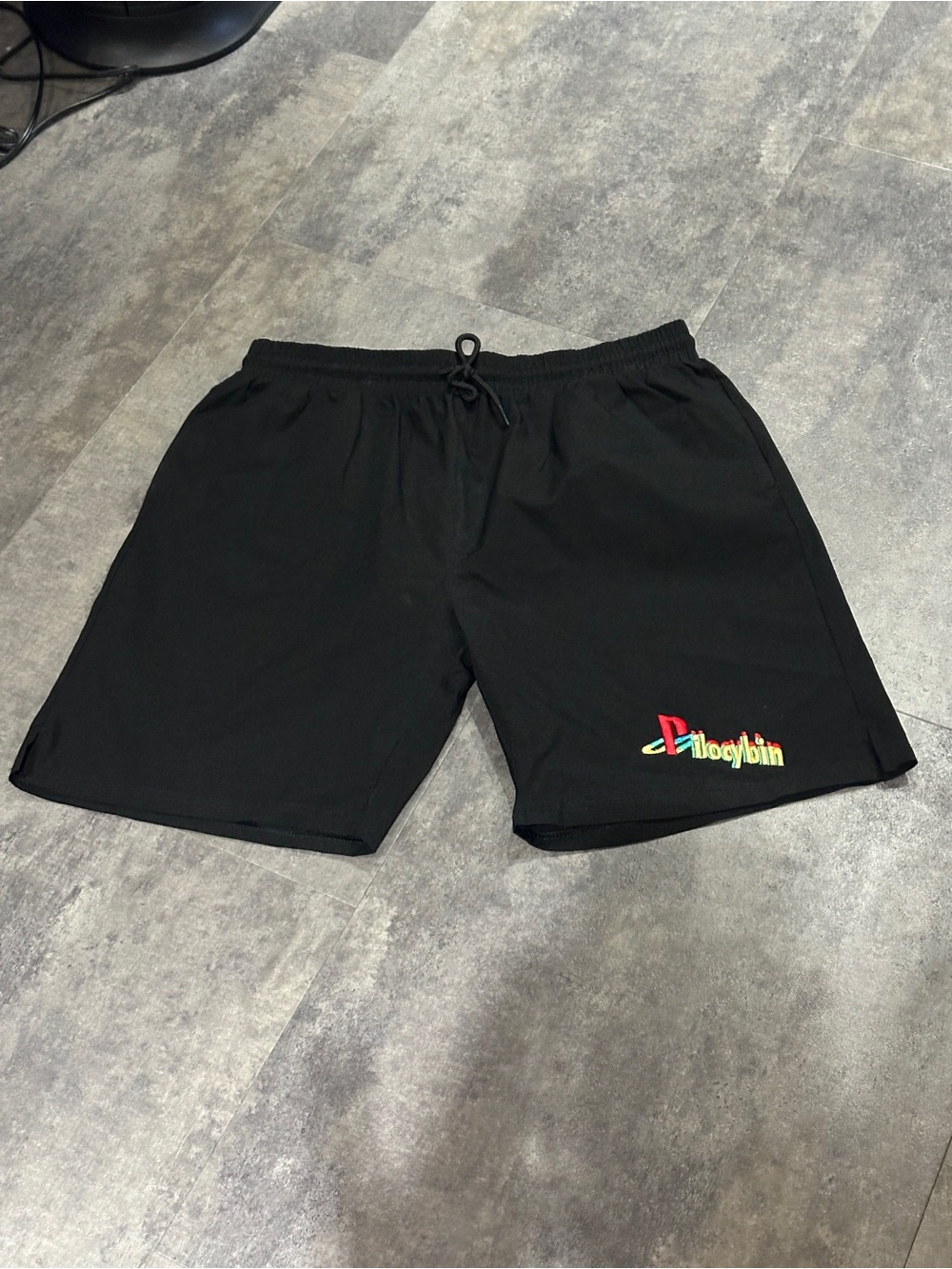 Black Men's Athletic Shorts with Silocybin Logo